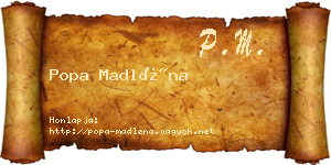 Popa Madléna névjegykártya